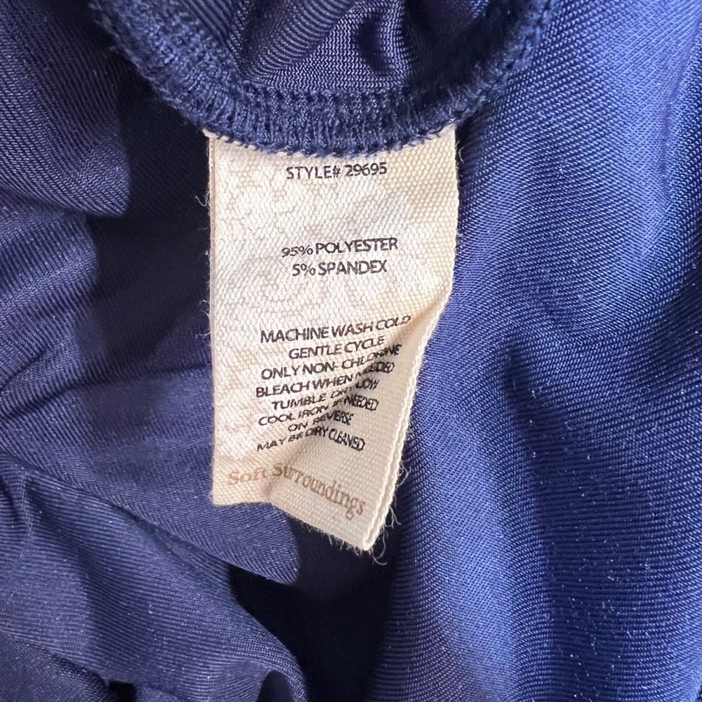 Soft Surroundings Womens Navy Blue Velvet Button Down Shirt XS Long Sleeve - Picture 5 of 6